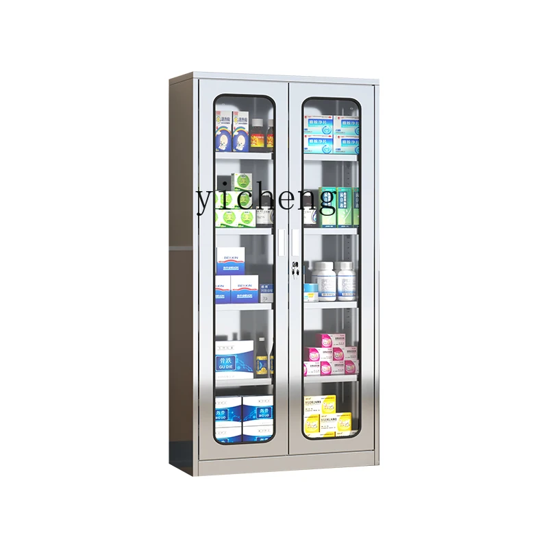 ZK stainless steel cabinet fireproof and moisture-proof transparent locker with drawers floor-to-ceiling file cabinet