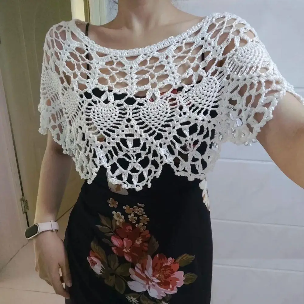 

Lace Shawl False Collar Sewing Dress Women Floral Shawl Wrap Fake Collar Female Decorative Lace Fabric Wedding Sexy Shrug Cape