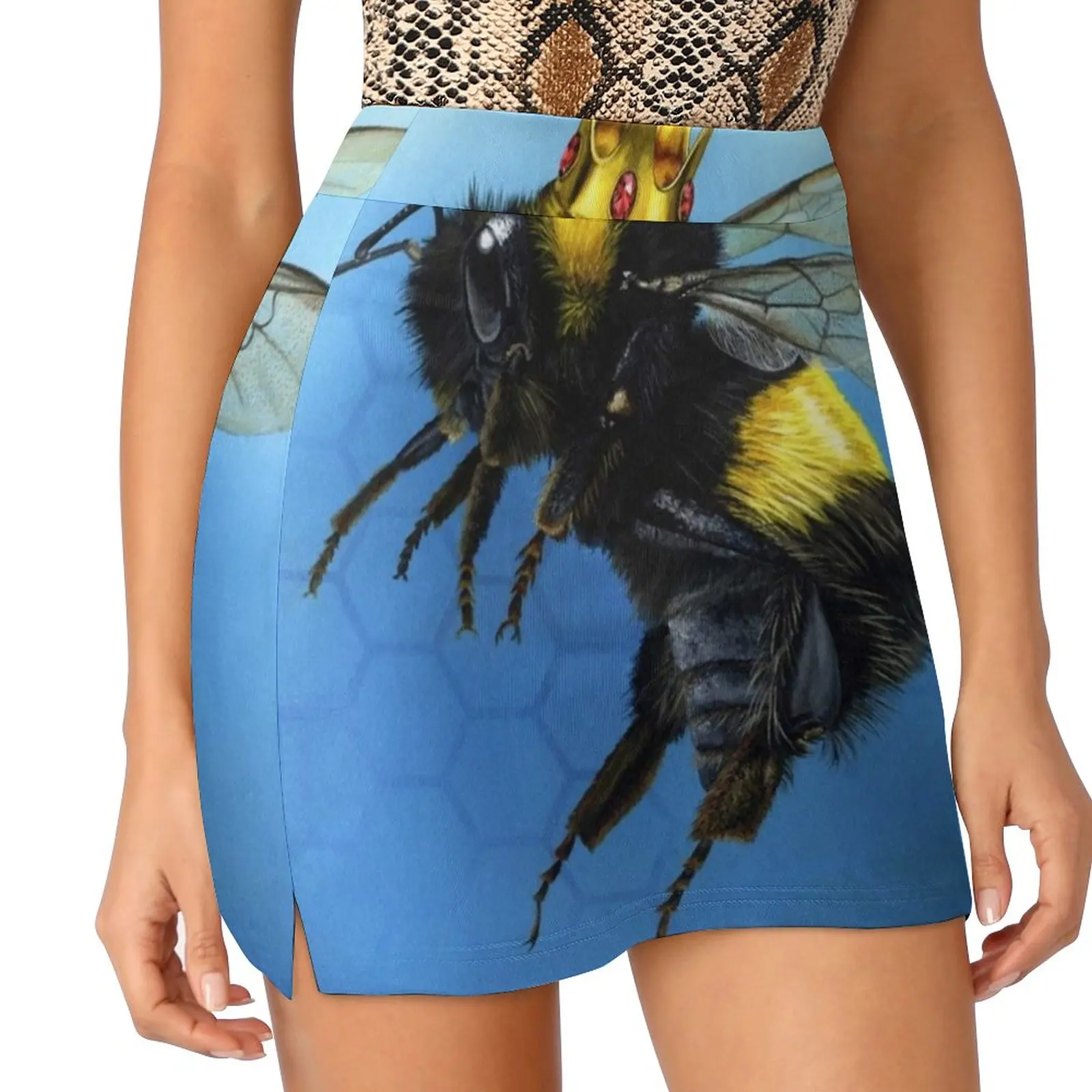 Queen Bee Skirts Woman Fashion 2022 Pant Skirt Mini Skirts Office Short Skirt Queen Bee Bee Queen Crown Acrylic Traditional