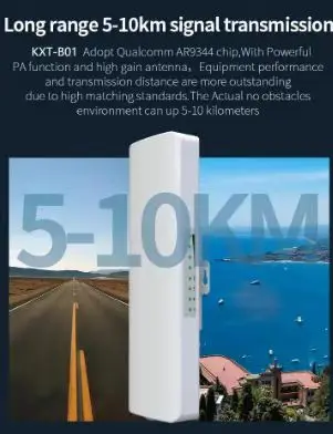 10 كجم 5.8 جيجا هرتز CPE خارجي من نقطة إلى نقطة عن بعد واي فاي مسافة خارجية لاسلكية CPE/جسر/جهاز توجيه/مكرر/نقطة وصول