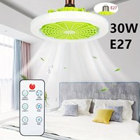 Smart Ceiling Fan Light E27 30W Remote Control LED Lamp Fan Dimmable AC 85-265V For Garage Light Office Room Bedroom Decoration