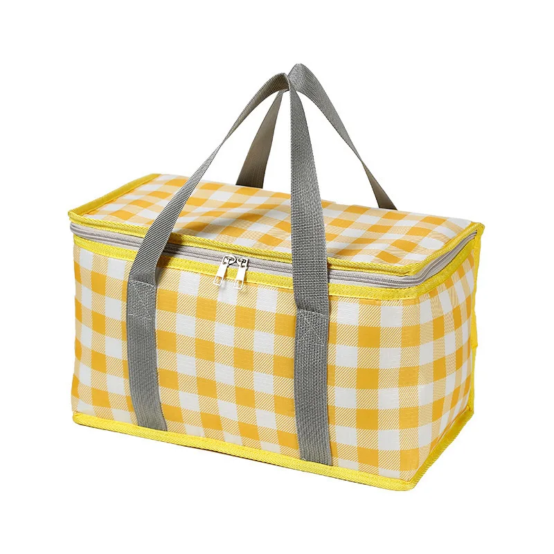 

Large Capacity Picnic Bag Foldable Outdoor Picnic Insulation Bag Portable Hand-held Lunch Bag Thick Aluminum Foil Picnic Basket