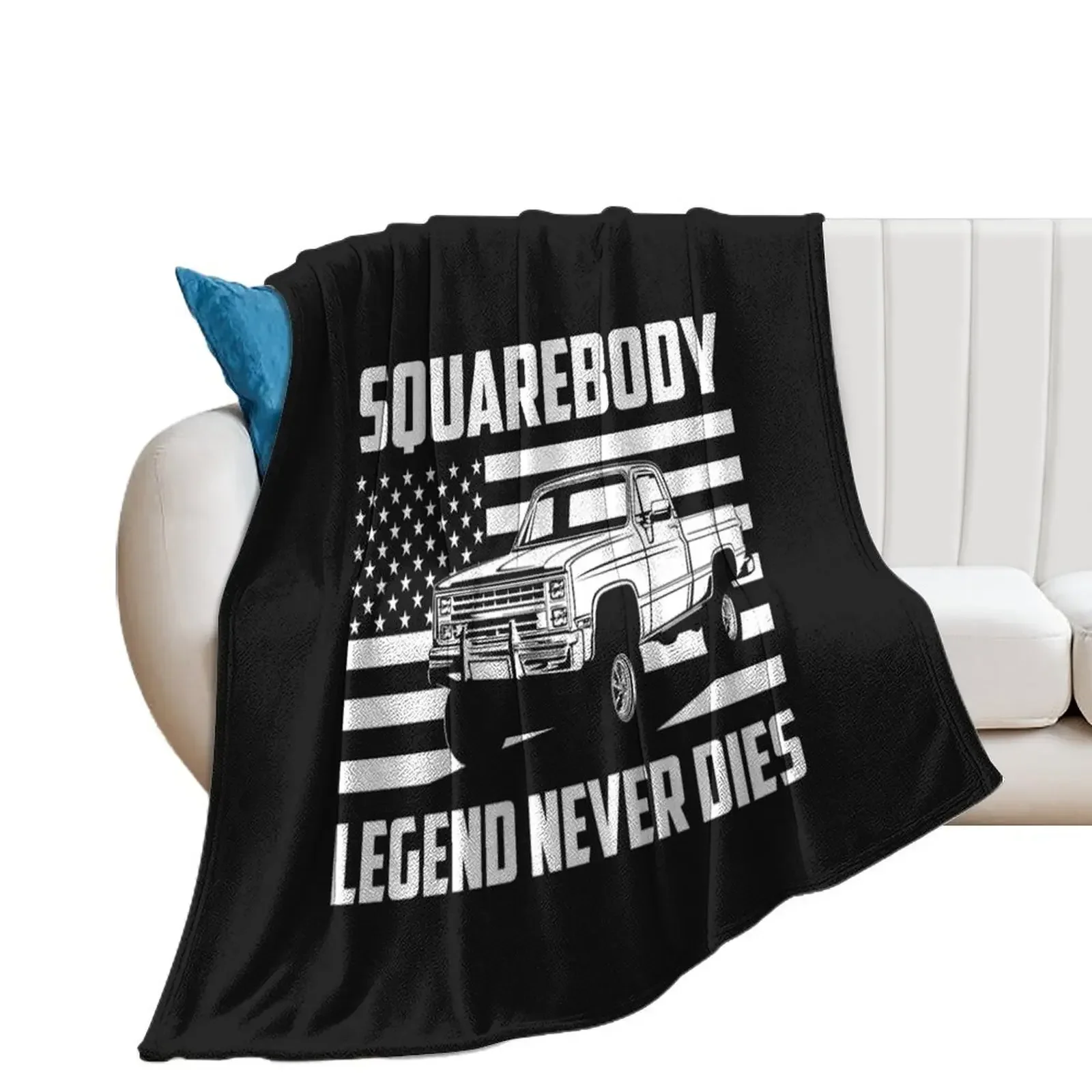 Squarebody Legend Never Dies Classic Square Body Pickup Truck Throw Blanket For Sofa Thin Heavy Blankets