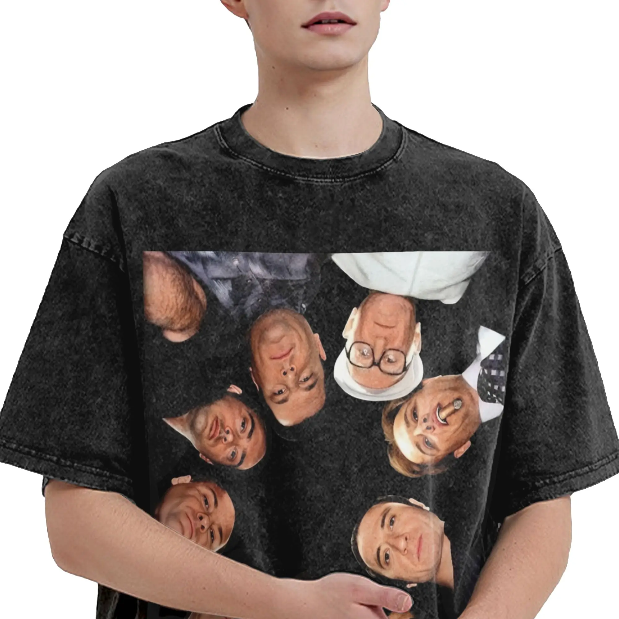 Mafias Group Sopranos Tv Show T Shirt Hip Hop Washed Short Sleeve Oversize T-Shirts  Vintage for Men Streetwear Graphic Tees