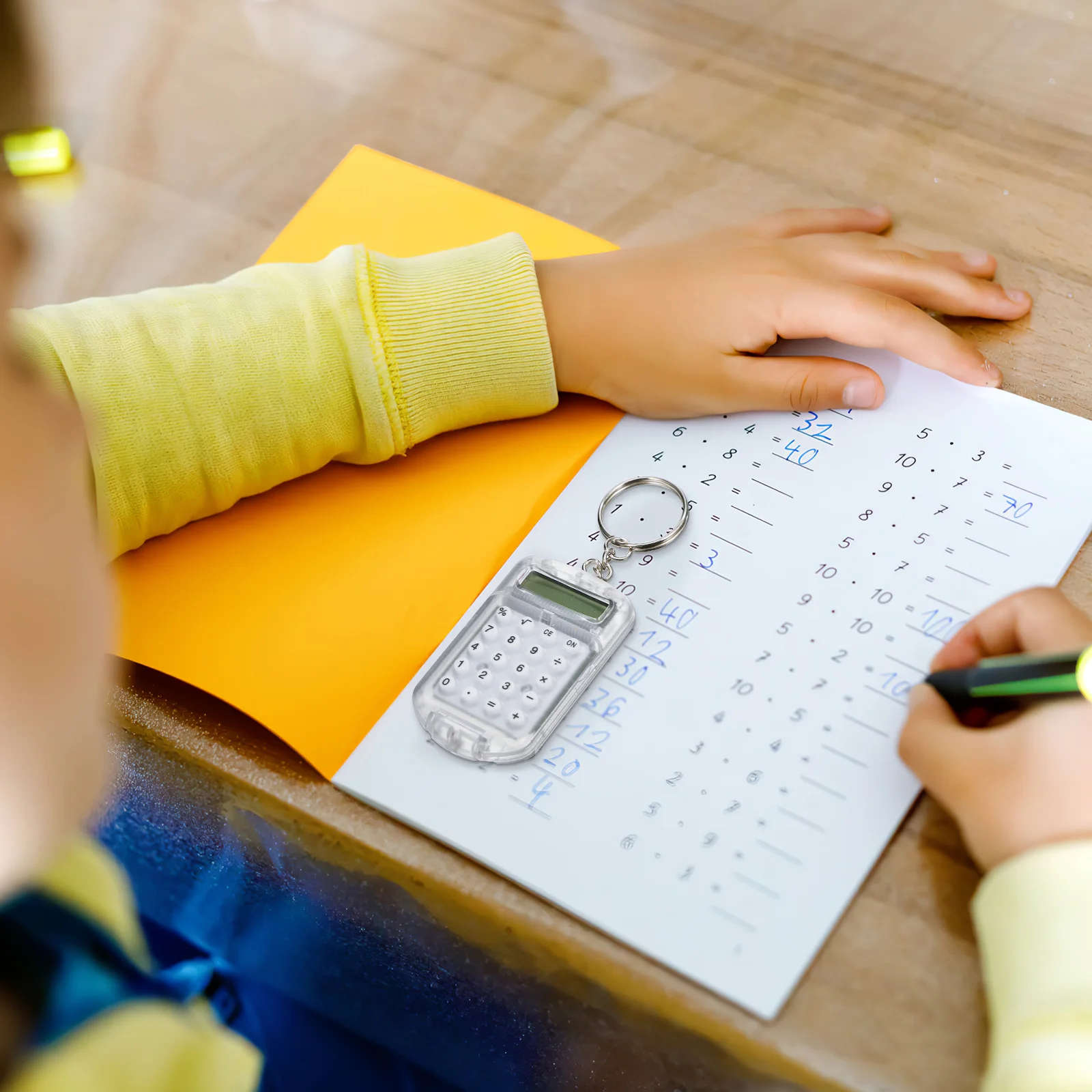 3 pçs calculadora escolar chaveiro mochila chaveiros para crianças mini bolso minúsculo criança escritório básico