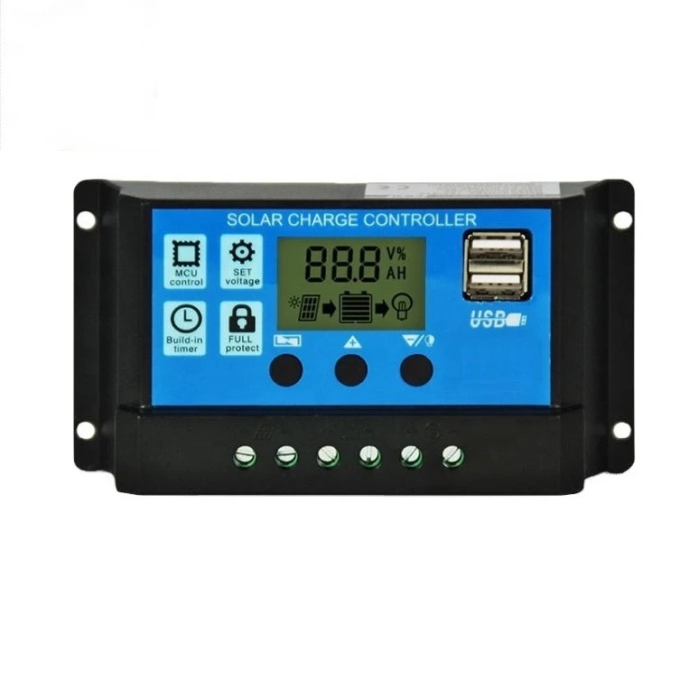 12V/24V auto charger controller solar 10a 20a smart panel regulator solar controller 30a PWM solar controller