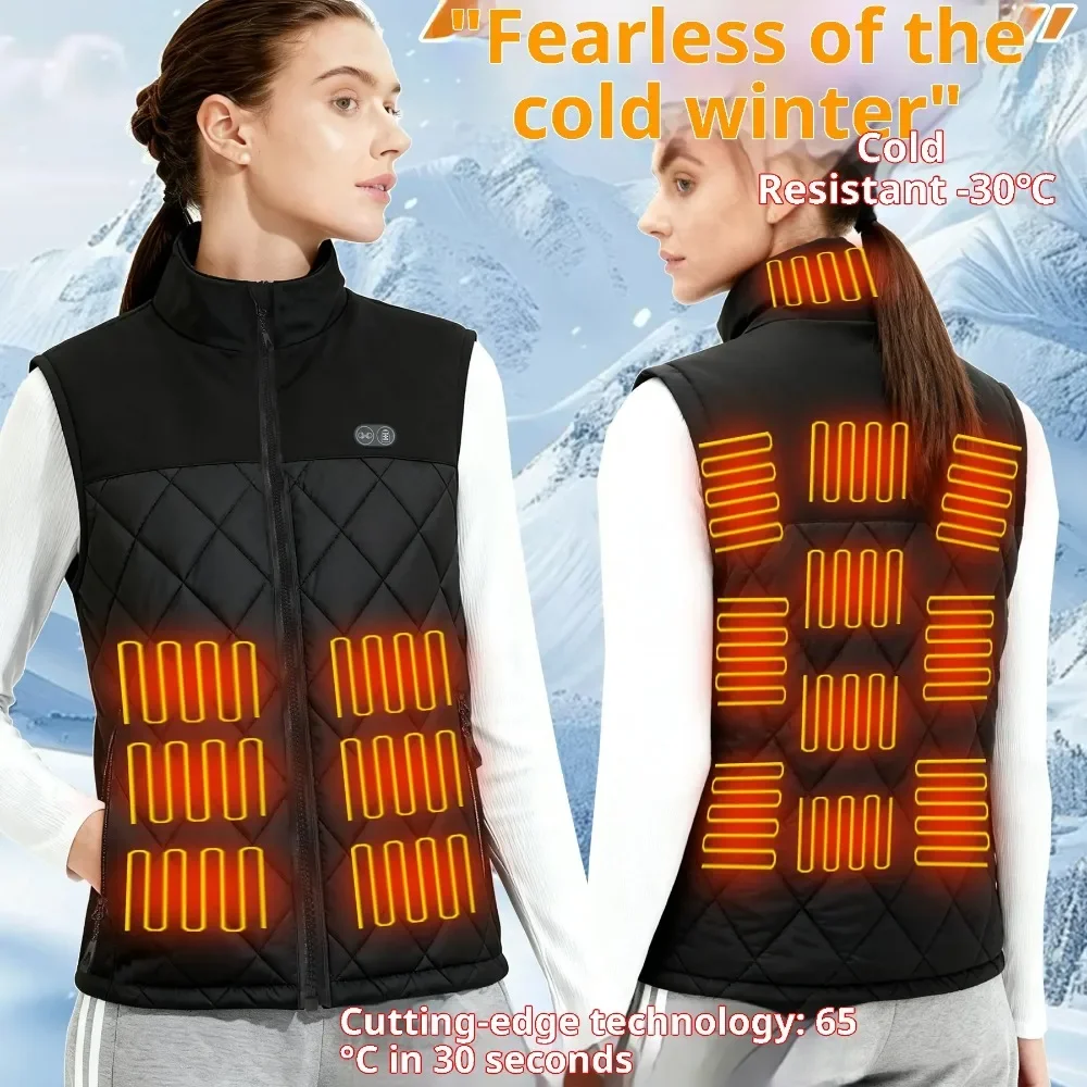 

USB Charging Warmth And Temperature Control Men Winter Vest Men Heating VestNew 17 Zone Men Women Intelligent Heating Vest With