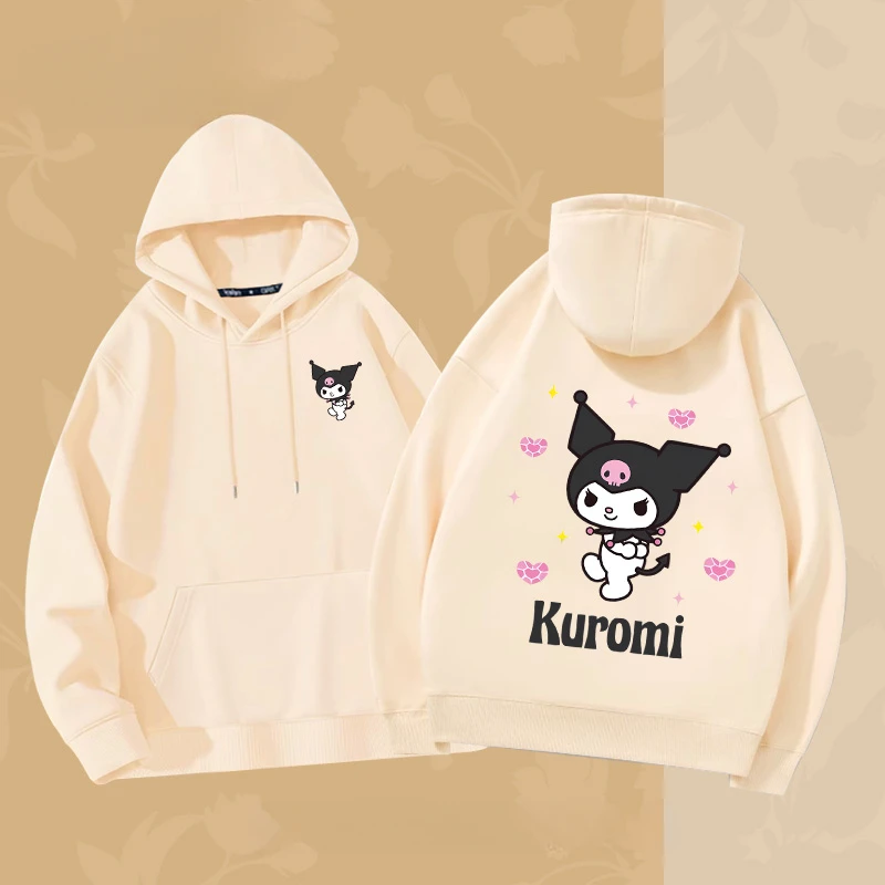 Sweet and lovely Kuromi Cartoon Anime periphery Mother daughter hoodie in Spring and Autumn New Style Parent child hoodie