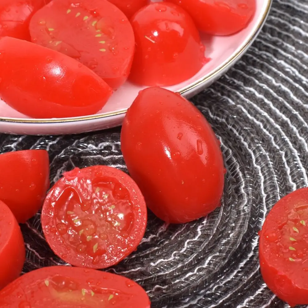Gemüse Künstliche Kirsche Tomaten Lebensmittel Modell Dekorative Requisiten Gefälschte Realistische Lebensechte Simulation Obst Wohnkultur 10 teil/los – Detail 3