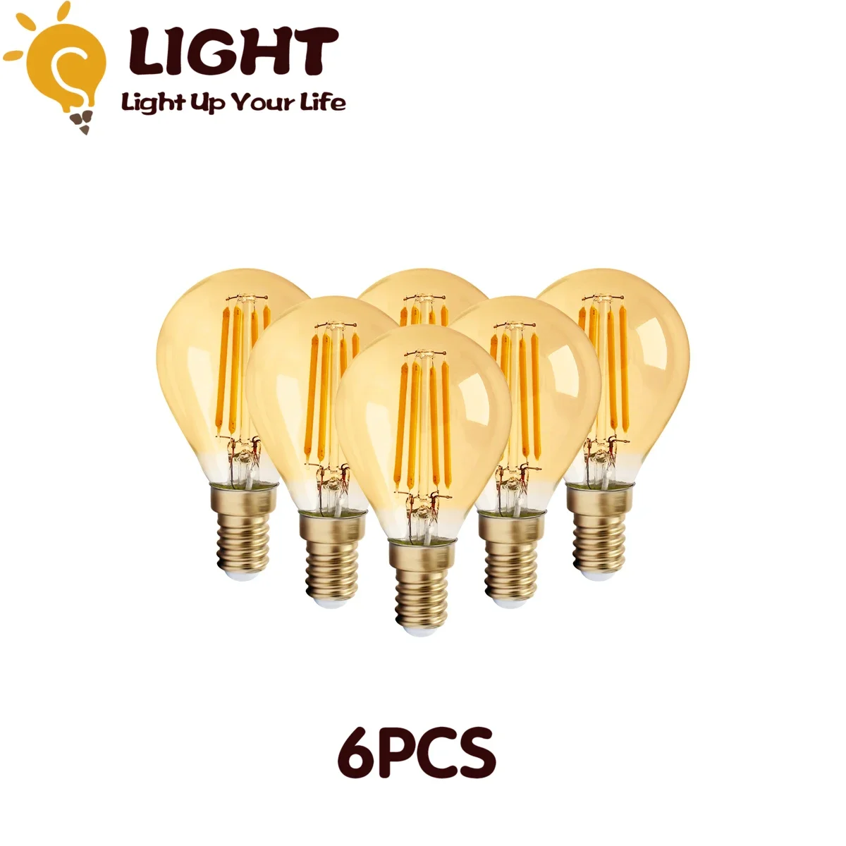 

4W G45 Retro Edison Filament Bulb E14 Bombillas 220V Vintage Lamp 6pcs/lot 2700K Gold Glass Inner Decoration