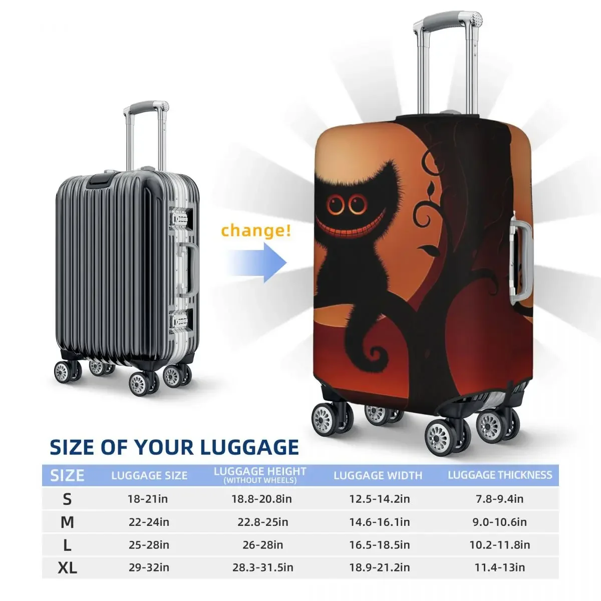 Защитный чехол для чемодана с принтом на Хэллоуин, эластичный Водонепроницаемый чехол для чемодана 18-32 дюйма, аксессуары для путешествий