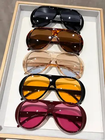 5 Pairs Y2K Oversized Aviator Sunglasses for Women Tortoise Leopard Print UV400 Retro Street Style Beach Driving Trendy Eyewear
