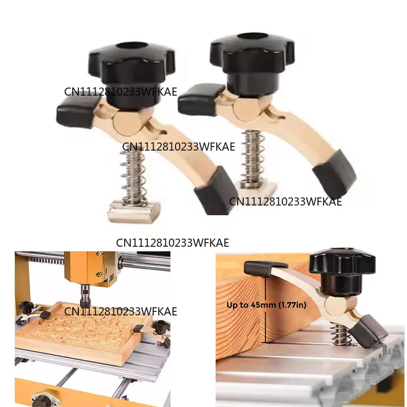 2PCS Aluminum Alloy T-Track Hold-Down Clamps T-Slot Kit for Woodworking and Metalworking Compatible with CNC 3018 Machines
