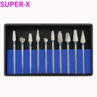 10PCS/box Dental 2.35mm Hard Alloy Dental Drill Burst Kit Dental Drill Milling Cutter Tungsten Steel Grinding Head Dental Tools