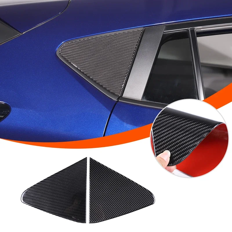 

For Subaru Crosstrek 2024+ Soft Carbon Fiber Car Styling Rear Triangle Glass Decoration Sticker Car Protection Accessories 2Pcs