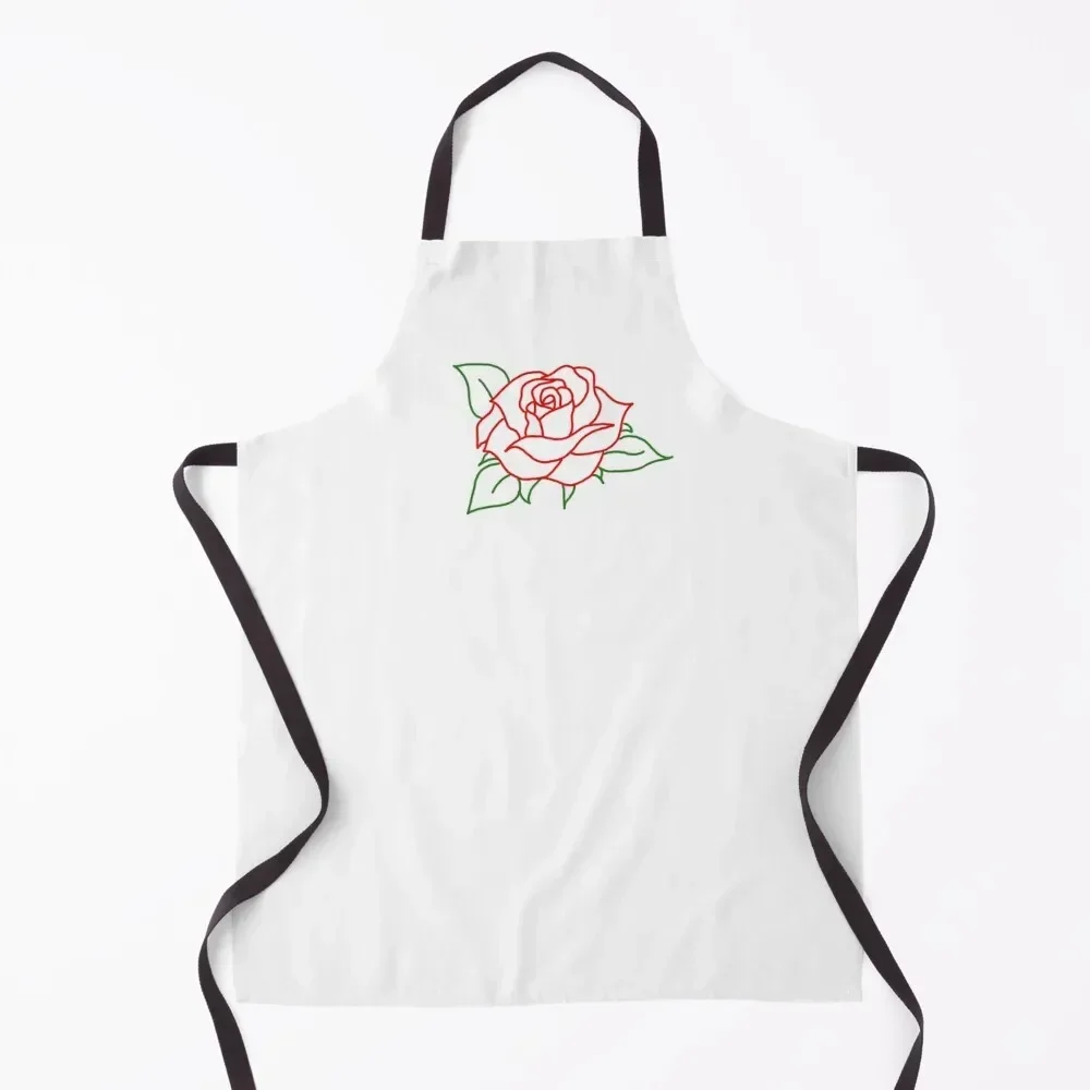 

Lovely Rose (outline) Apron Children'S Customizable Woman Apron
