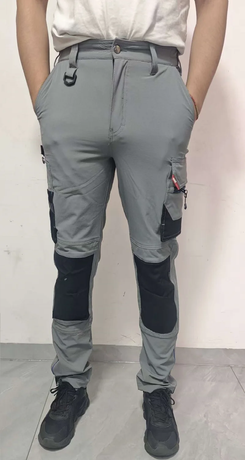 Men Working Pants Multi Functional Pockets Wear-resistance Workwear Trousers High Quality Work Mechanic Repair Mens Cargo Pants