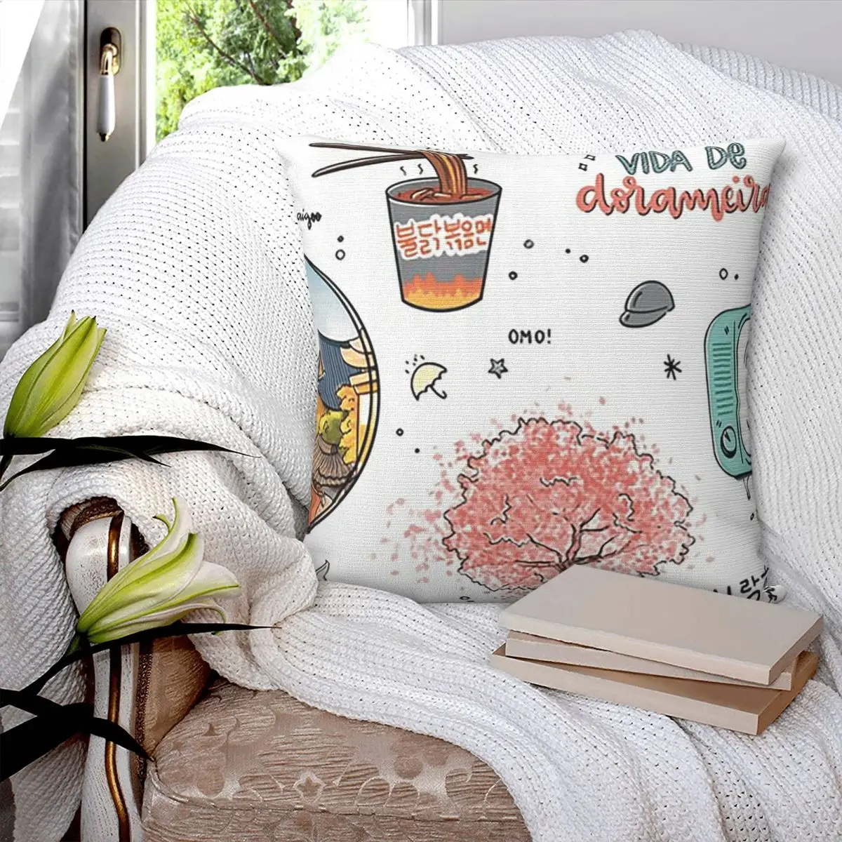 Kdrama Dorama Drama coreano k-drama Soju Corea flor de cerezo funda de almohada cuadrada funda de almohada cómoda almohada hogar dormitorio