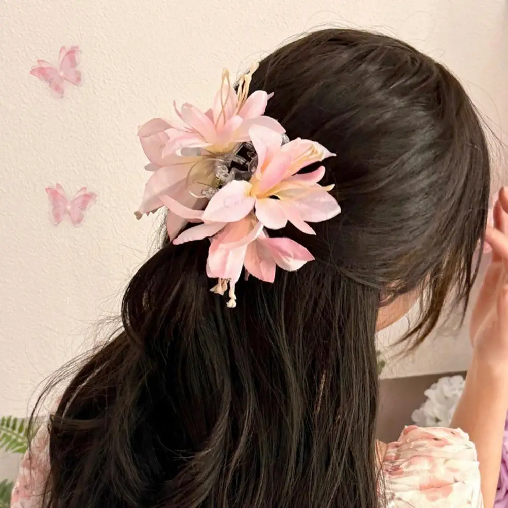 

Women Hair Clip 3D Artificial Flower Decor Hairpin Back Head Large Hair Claw Hair Accessories