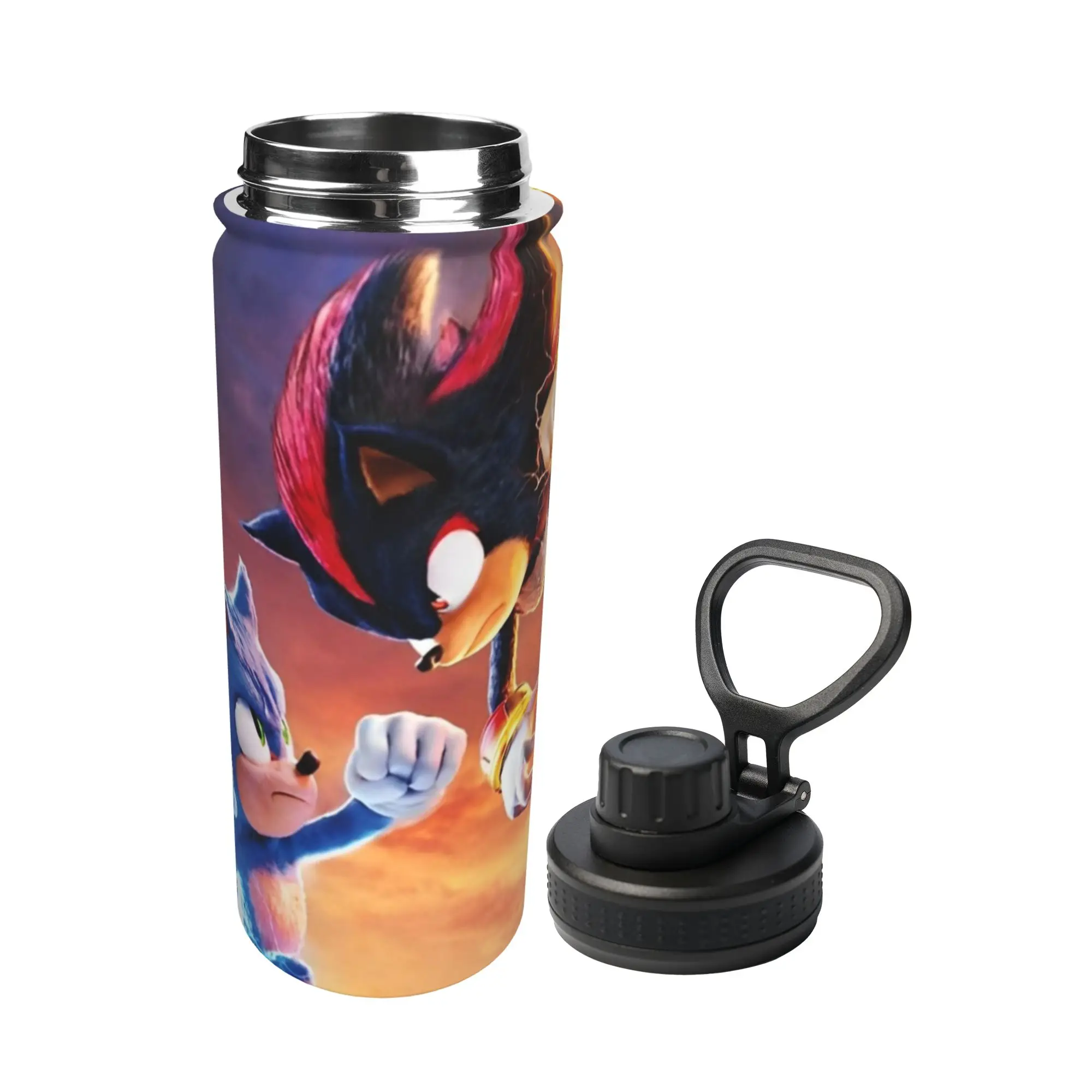Shadow The Hedgehogs 18OZ Sports Insulated Kettle Coffee Cups Stainless Steel Outdoor Mug Spill Proof