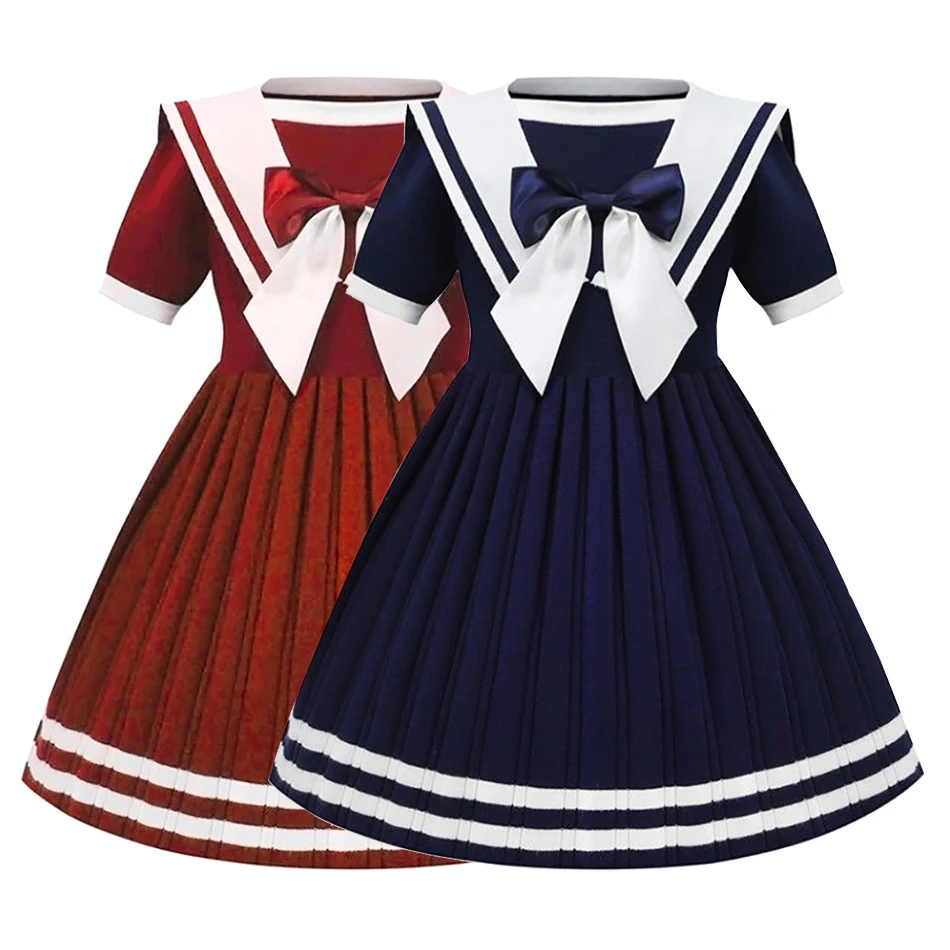 Beautiful Summer New Short Sleeve Lolita Dress for Little Girls Floral Print Casual Dress for Kids Birthdays and Special Events