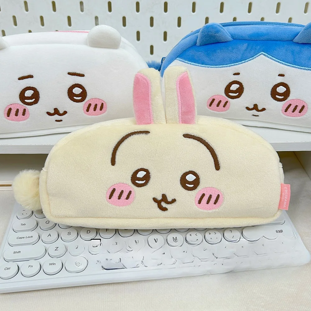 Chiikawa scatola di cancelleria giocattoli carini Anime Kawaii MINISO Usagi Hachiware studente borsa di cancelleria penna di grande capacità regali