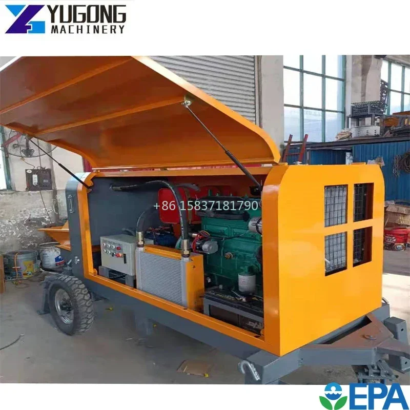 Factory Price Concrete Pump Mixer Building Construction Foam Concrete Mixer Pumping Machine Diesel Mini Railway Concrete Pumps