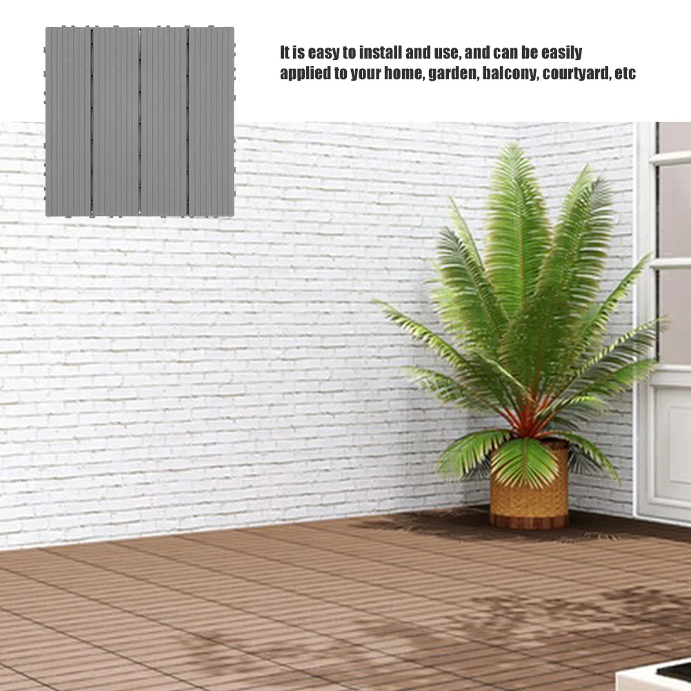 

4Pcs Outdoor Deck Tiles Plastic Interlocking Flooring Easy Install Durable Patio Garden Floor Slabs Deck Tiles