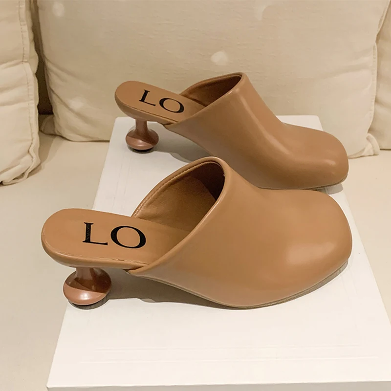Talons hauts femmes sandales pantoufles Sexy Mules chaussures femme été 2025 marque de luxe Slingback pompes tongs Sexy Mujer diapositives