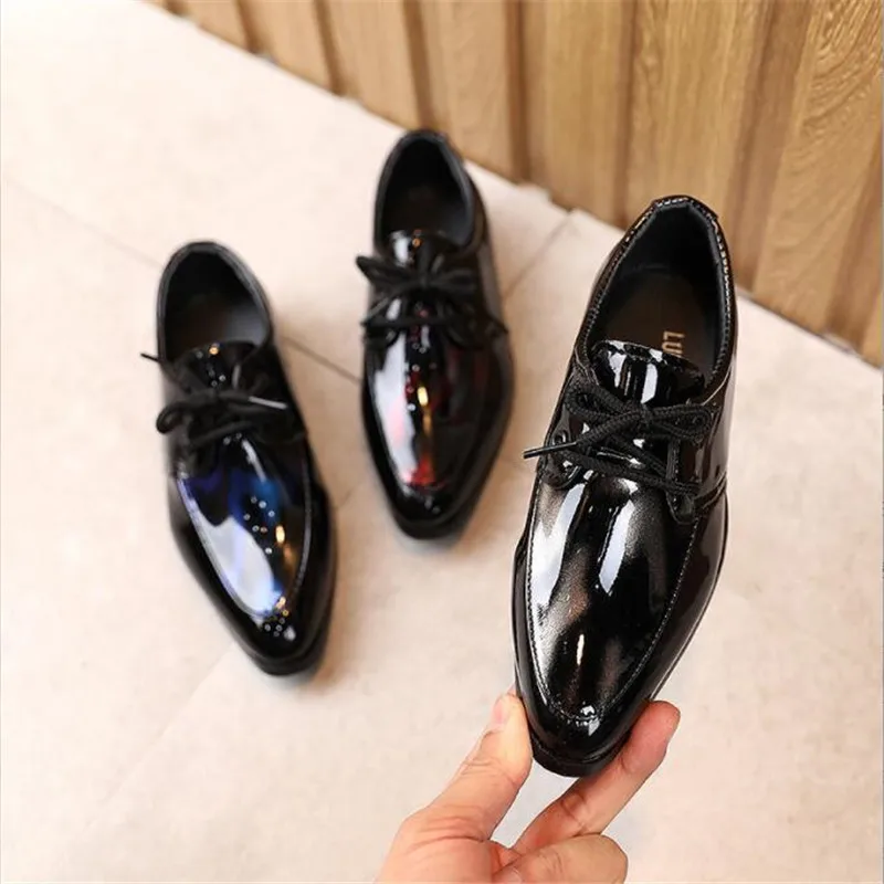 Boys Performance Shoes Solid Color Kids Leather Shoes Fashion Boys Dress Shoes size 21-36