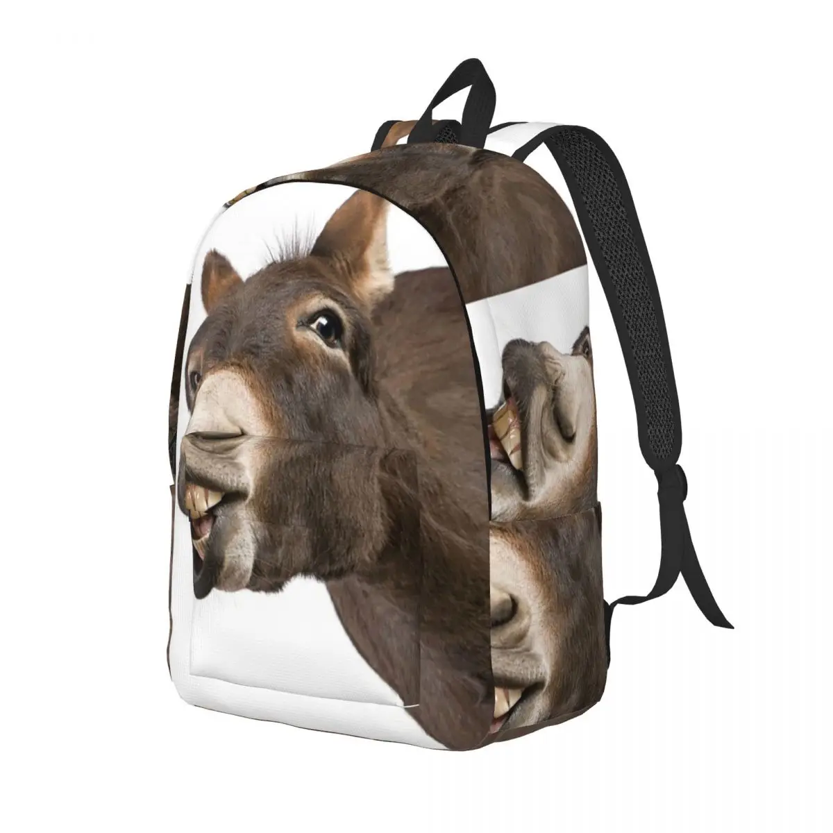 Super Cute Smiling Donkey Student Backpack School Bag Hiking Travel Daypack for Men Women Bookbag Shoulder Bags