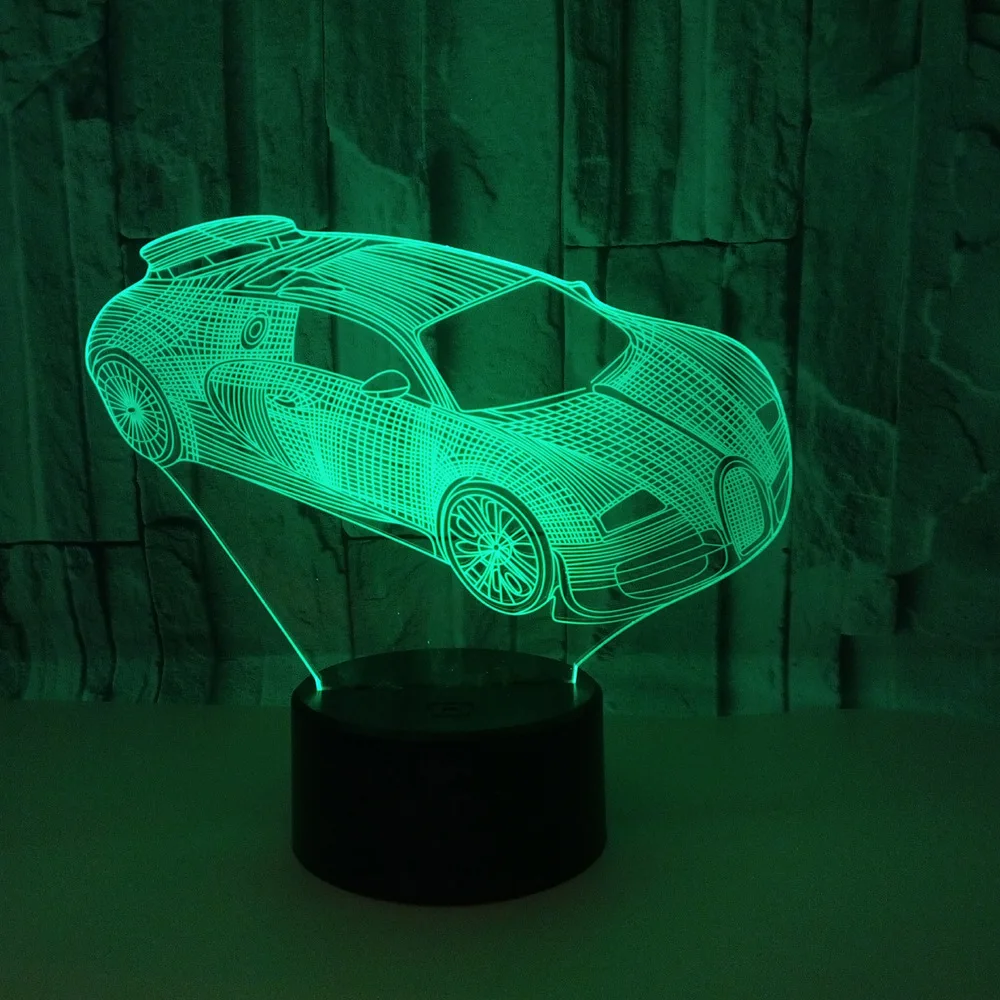 New Sports Car 3d Night Lamp Remote Control Table Lamps For Living Room Colorful Touch 3d Led Decorative Table Lamp