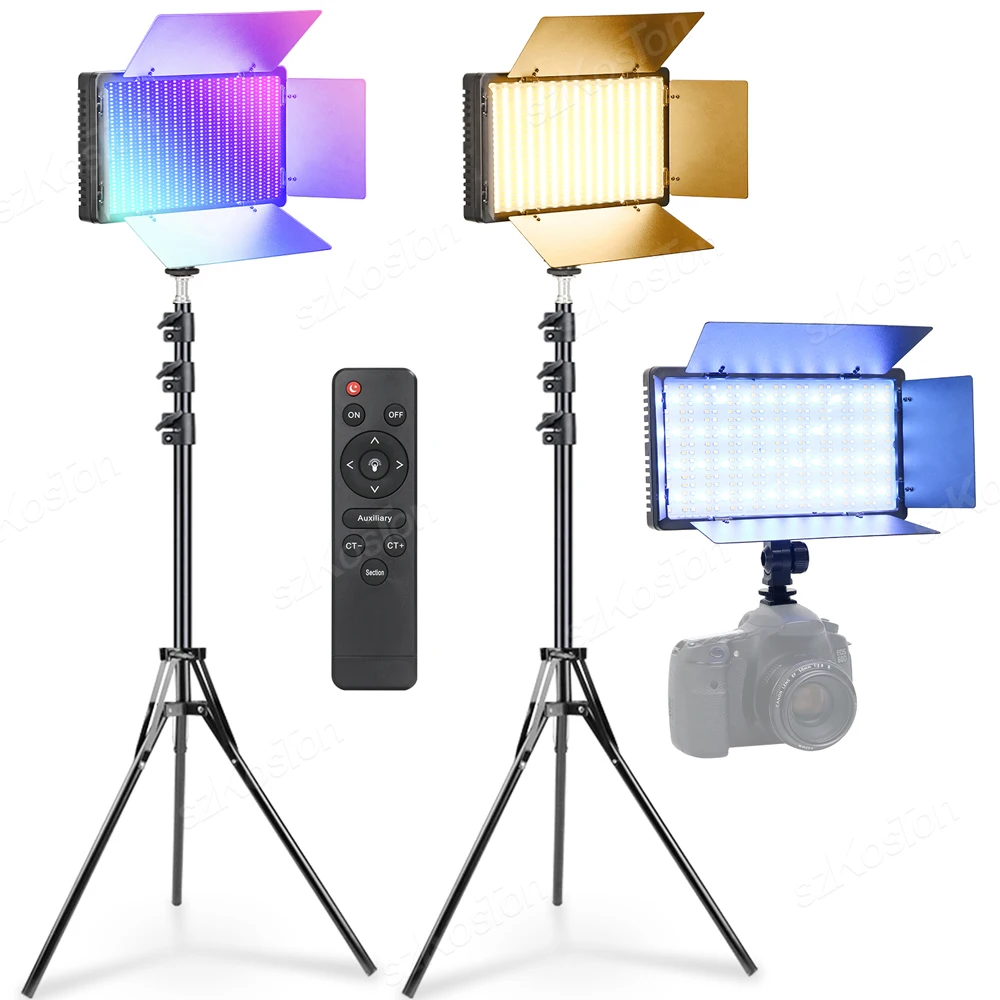 

RGB LED Panel Video Light Studio Lamp Photography Lighting Video Lighting Kit for YouTube Gaming Streaming Conference Tiktok