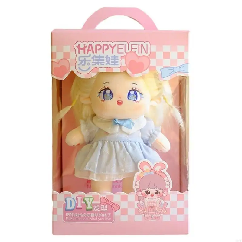 

Girl Cloth Doll with Hair Children Play Rag-Doll Korean Idol Doll Birthday Gift