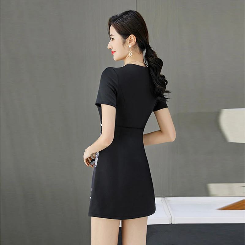 Beauty Salon Uniforms Beautician Work Clothes Sauna Massage Technician Black Robe Overalls New High-End Antique Slimming Dress