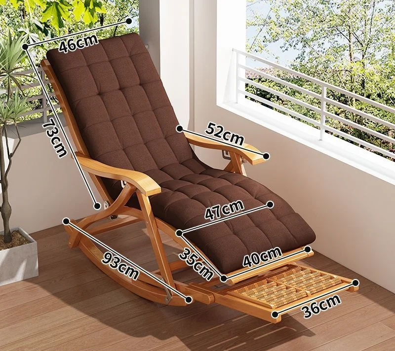 كرسي هزاز مبطن للفناء الخارجي كرسي هزاز، أثاث منزلي من الخيزران أثاث غرفة الطعام حديث قابل للتكديس 10 قطع #3