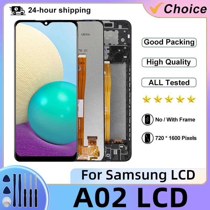 AAA+ 6.5" IPS For Samsung Galaxy A02 Display Touch Digitizer Assembly Screen For SM-A022F SM-A022F/DS LCD Replacement With Frame