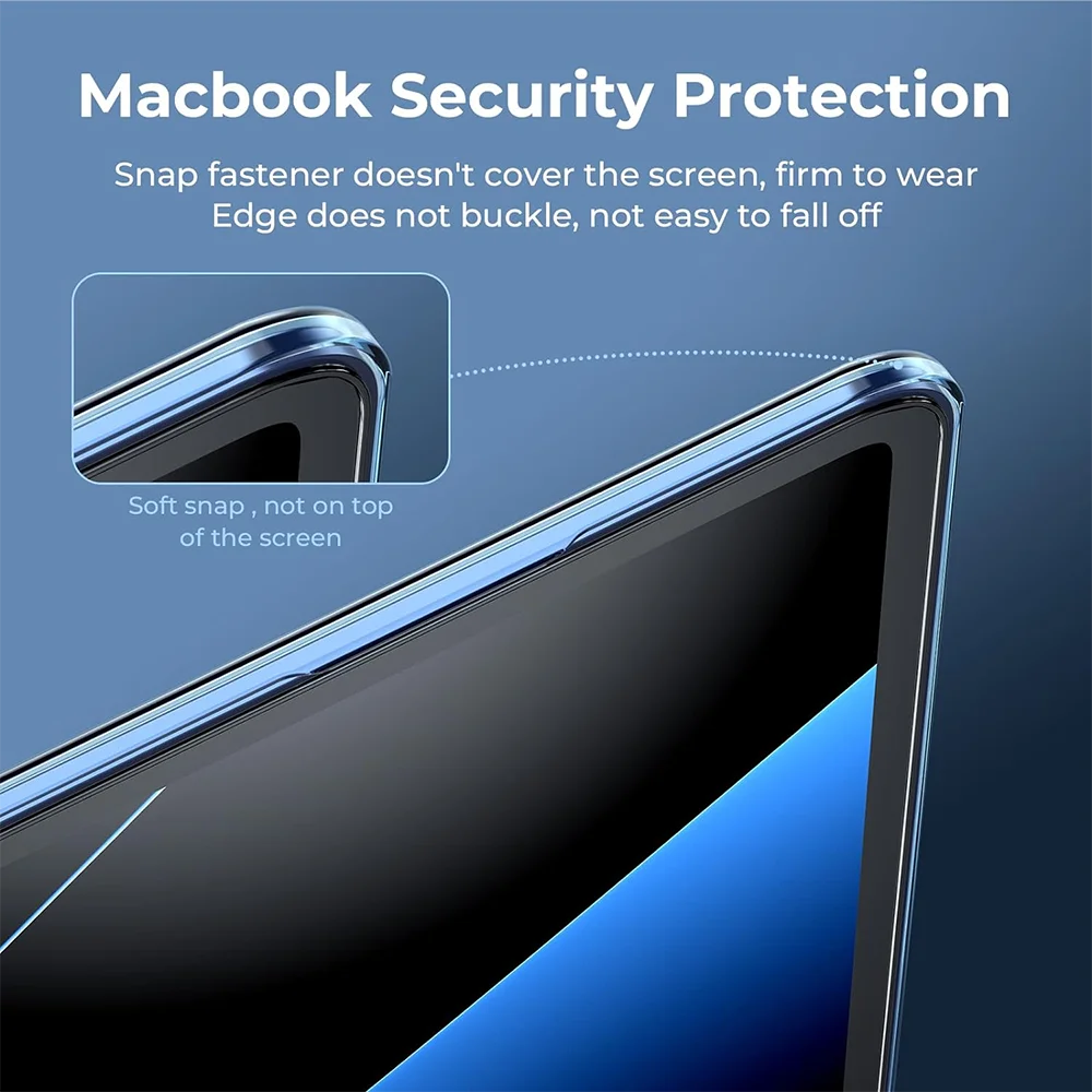 For MacBook Air 13 M4 Case 2025 For Macbook Air 13 M3 M2 2024-2022 Case Ultra Slim Protective Hard Shell - Midnight Clear