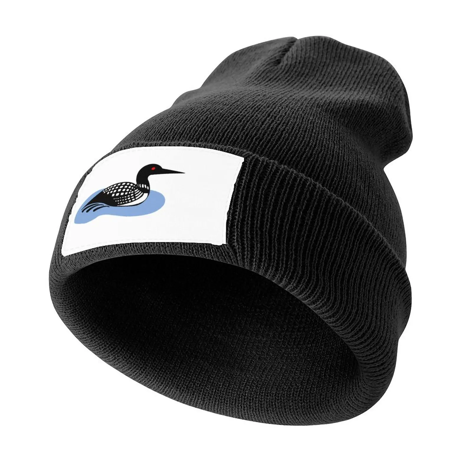 

Loon in water Knitted Cap Fishing cap Luxury Hat New Hat Golf Wear Men Women's