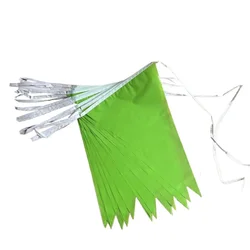 33 Ft fluorescent green Pennant Banner Bunting Solid Triangle  Flags String for Festival Wedding Birthday Anniversary Party