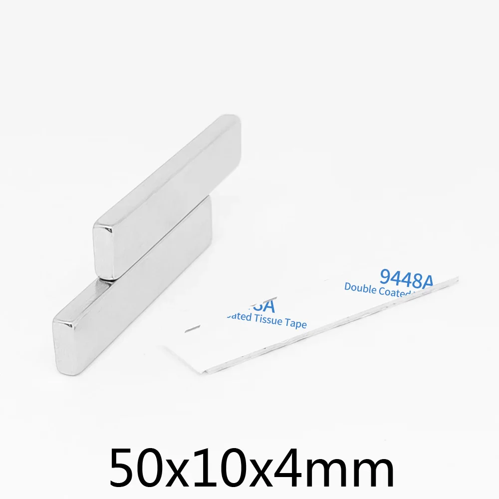 2/5/10/15/20/30PCS 50x10x4mm Quadrate Search Magnet With 3M Tape 50*10*4 Block Strong Rare Earth Neodymium Magnet 50x10x4 N35