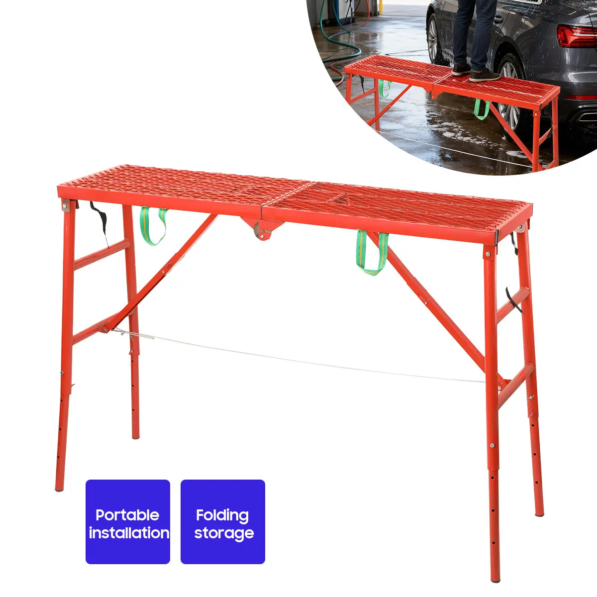 للطي منصة العمل سقالة ارتفاع قابل للتعديل الحصان البراز متعددة الوظائف الركاب البناء الهندسة سلم 150x40 سنتيمتر