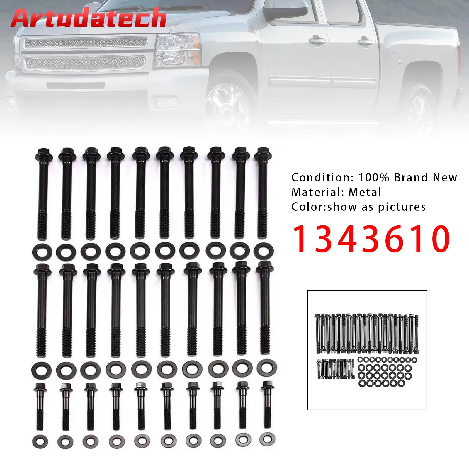 

Artudatech Cylinder Head Bolts Kit 134-3610 For Chevrolet Gen III IV LS Engines 2004+ Car Accessories