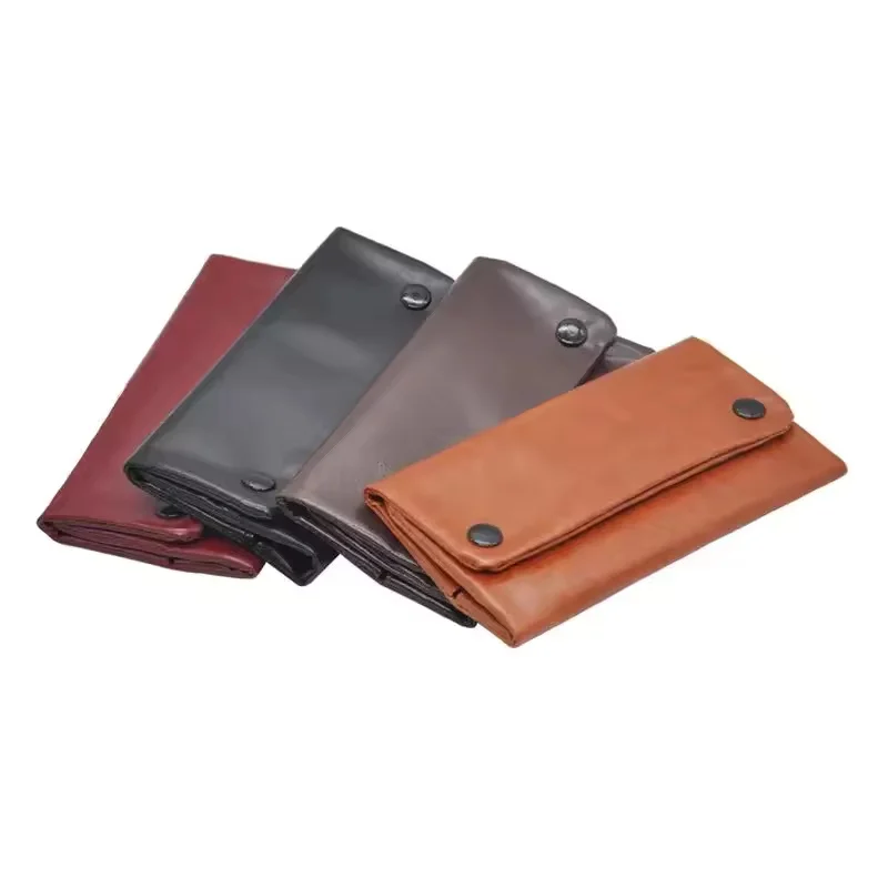 Portable PU Leather Tobacco Pouch, Rolling Paper Storage Bag, Foldable Smoking Accessories Wallet for Men Gift