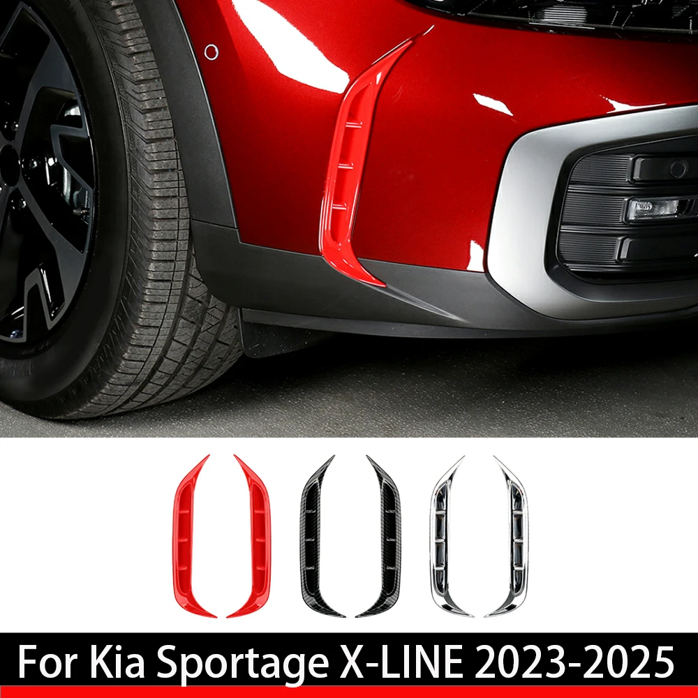 

For Kia Sportage NQ5 2023-2025 X-LINE Carbon Fiber Style Black Red Front Fog Light Lamp Vent Cover Trim Car Accessories