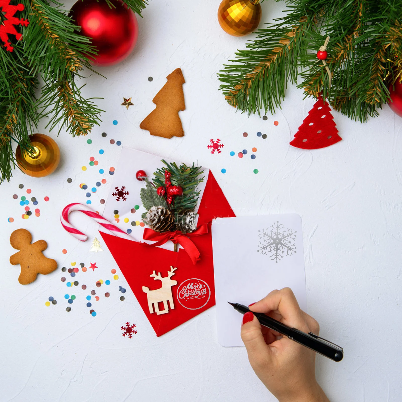 

Decorative Xmas Stickers Christmas Themed Decals DIY Adhesives for Furniture Books Refrigerators Christmas DIY Stickers