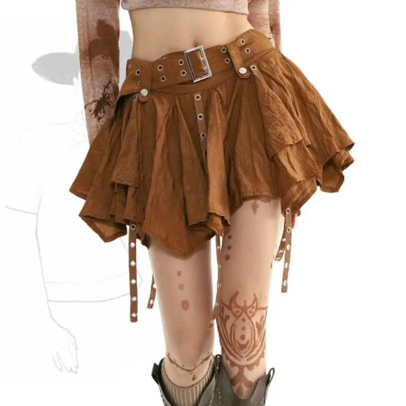 กระโปรงมินิจีบผู้หญิง กระโปรงสไตล์ไมโครแนวราบ กระโปรงเต้นรําระบาย มีให้เลือกหลายสีลายสก๊อตและสีทึบ