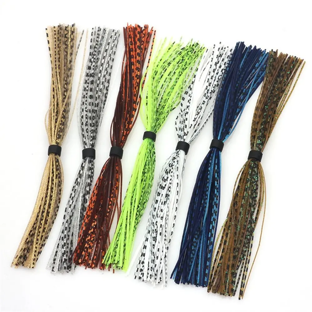 44 Strands Baitfish Silicone Skirts Mixed Color Glitter Buzzbaits Spinner Fly Tying Material Barred Color Jig Squid Skirt