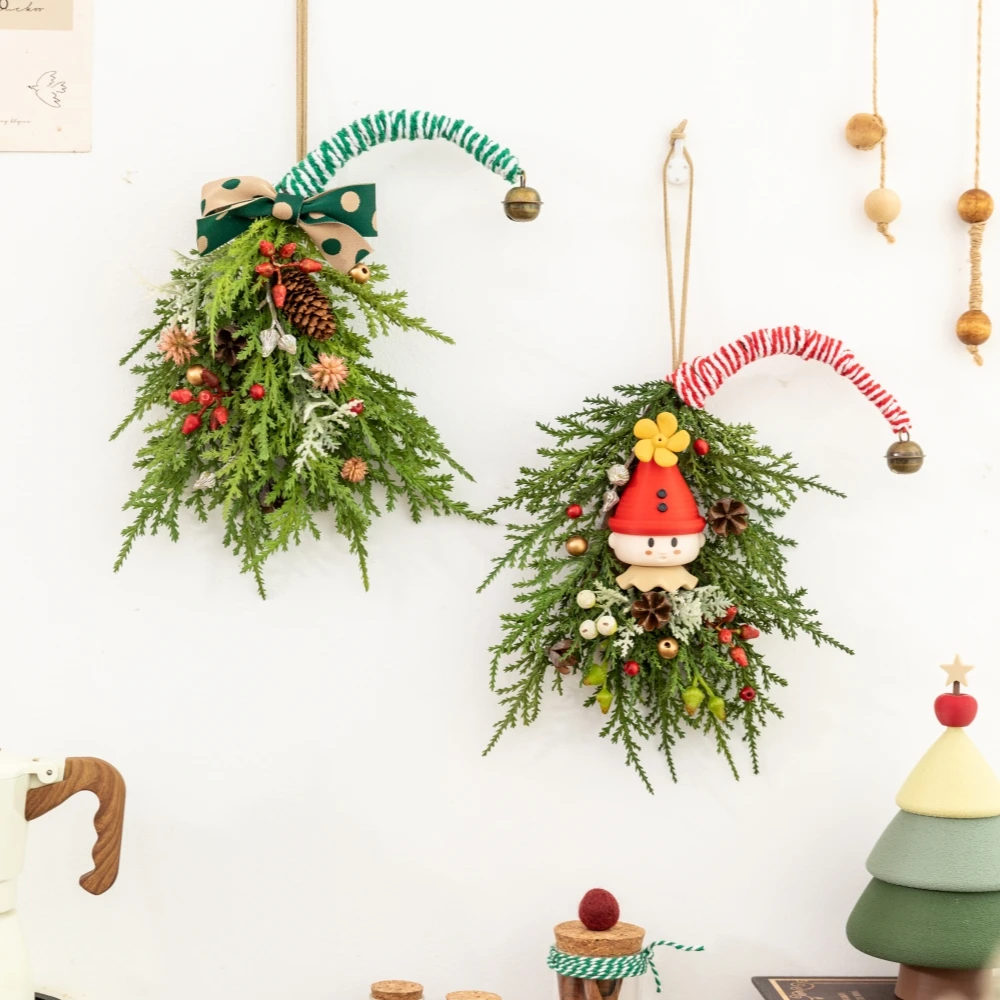 Christmas Wreath Fake - Hiasan Natal Bentuk Topi dari Daun