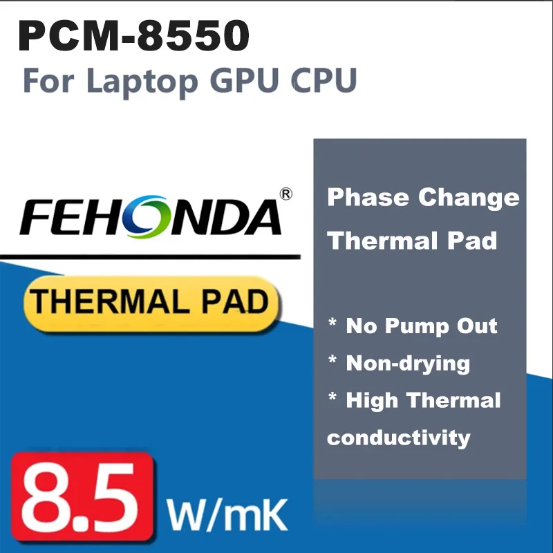 FEHONDA PCM8550 Phase Change Thermal Pad Paste for GPU CPU PS5 PS4 Heatsink Cooling Thickness 0.2mm 0.25mm Phase Change Pad